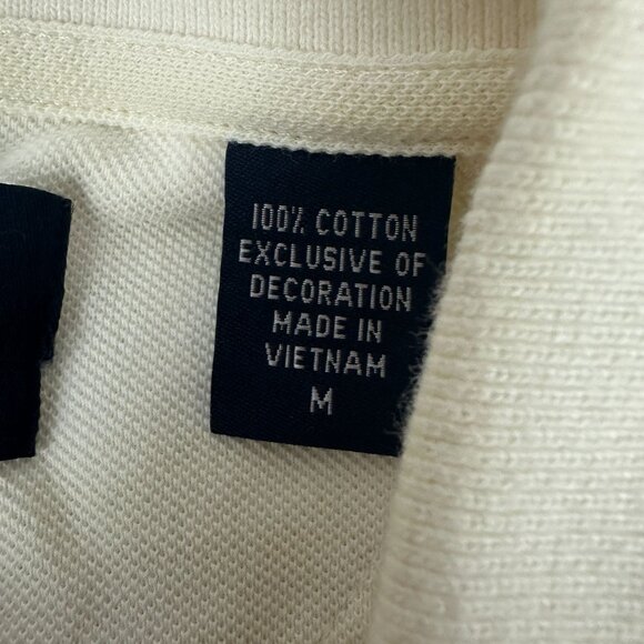 Izod Mens Silk Wash Polo Shirt 100% Cotton Size M Ivory - Picture 4 of 6